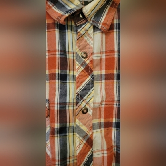 Skully Western Pearl Snap Plaid Shirt XL - Picture 5 of 10